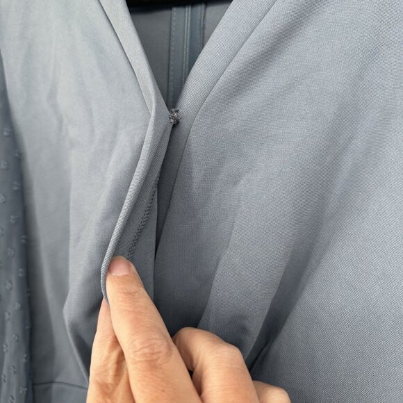 Grace Karin Size M Long Swiss Dot‎ Sleeves Surplice V Neck Midi Dress in Blue - Picture 4 of 5